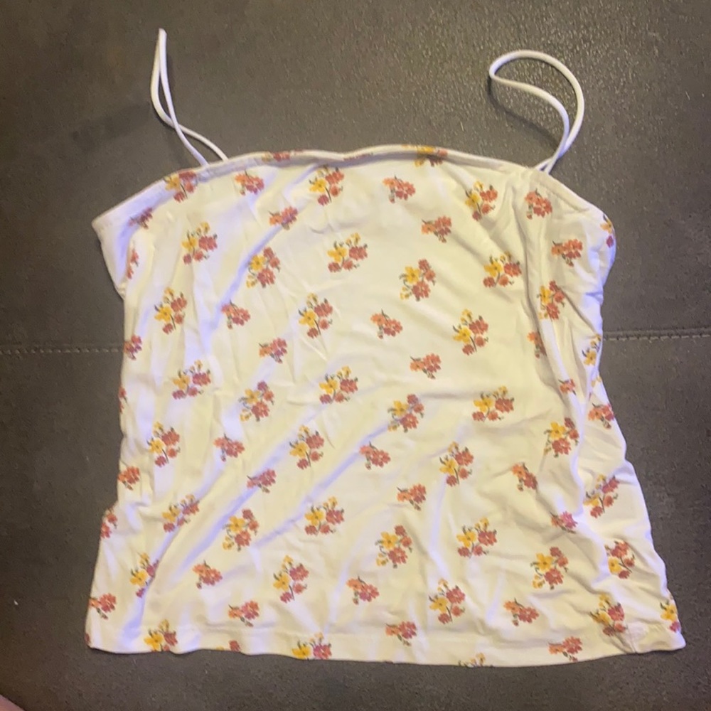 white cami with flowers size XL worn once